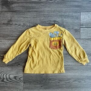 Carter’s Toddler Boy Long Sleeve T-Shirt Yellow Brown Little Builder Tools 2T